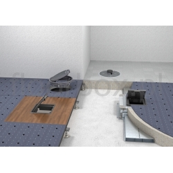 Puszka podłogowa 264 x 264 mm na 12 gniazd podłoga techniczna do 65 mm wykładzina 3,5,8,10 mm